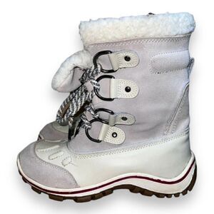 Pajar Alina Round Toe Waterproof Winter Boots White Leather Women's 6.5